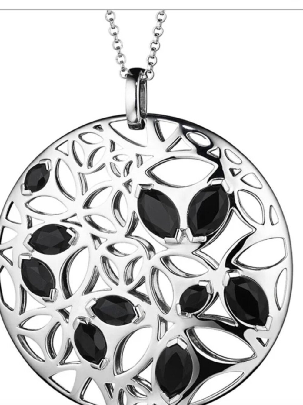 DI MODOLO $1,150 Medallion Black Onyx Large Necklace Sterling Silver